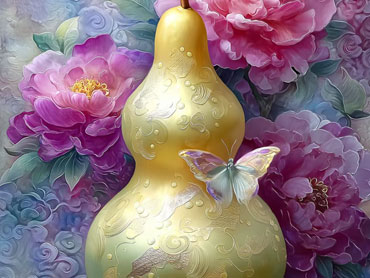 Fortune blossoms, auspiciousness fills the hall